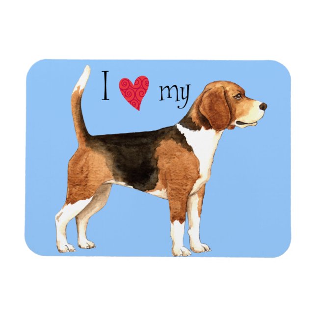I Kärlek my Beagle Magnet (Horisontell)