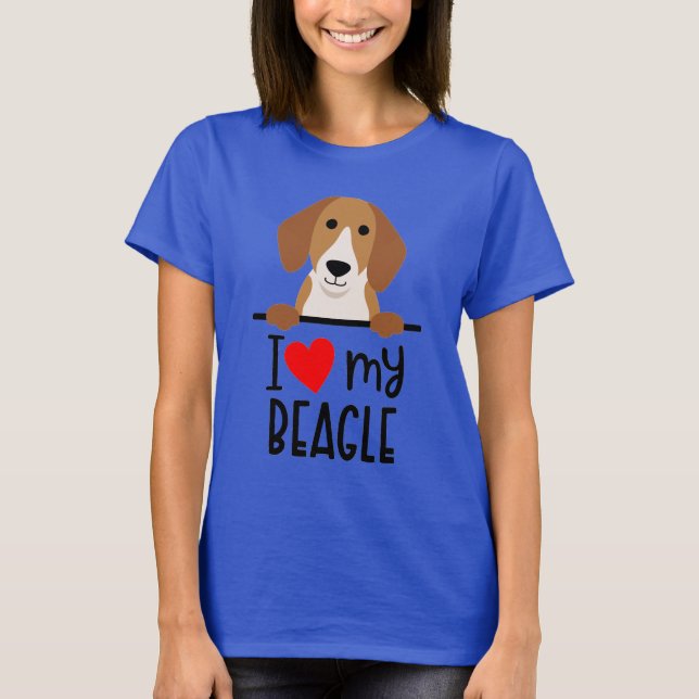 I Kärlek My Beagle T Shirt (Framsida)