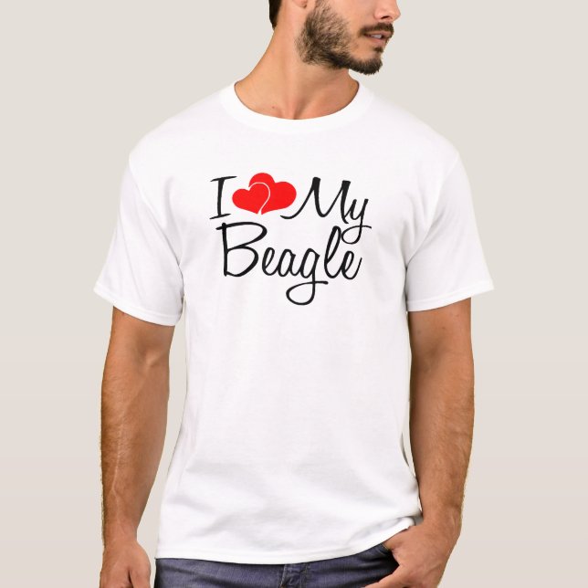 I Kärlek My Beagle Tee Shirt (Framsida)