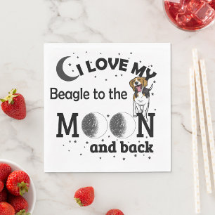 I Kärlek My Beagle till Måne och Back Napkins Pappersservett