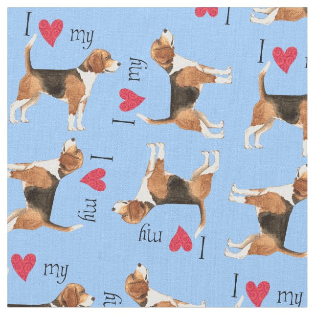 I Kärlek my Beagle Tyg (Närbild)