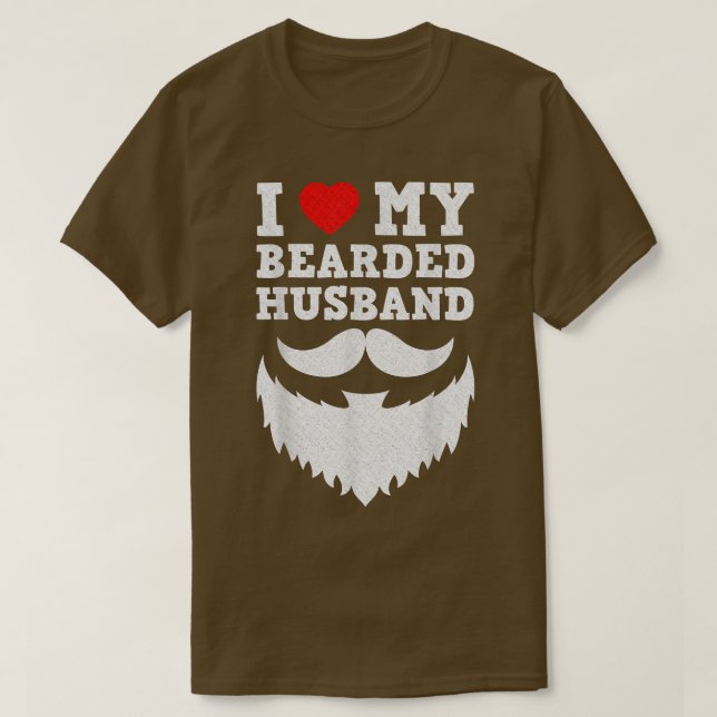 I Kärlek My Bearded Make Funny T Shirt (Design framsida)