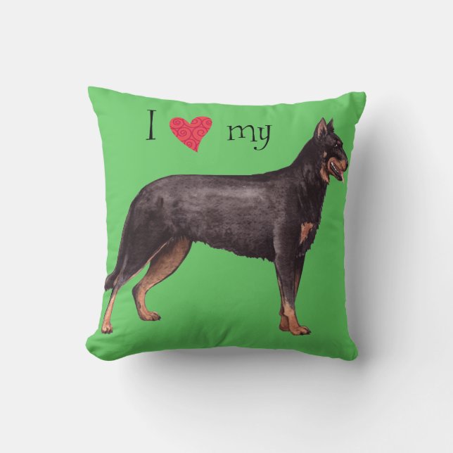 I Kärlek my Beauceron Kudde (Framsida)