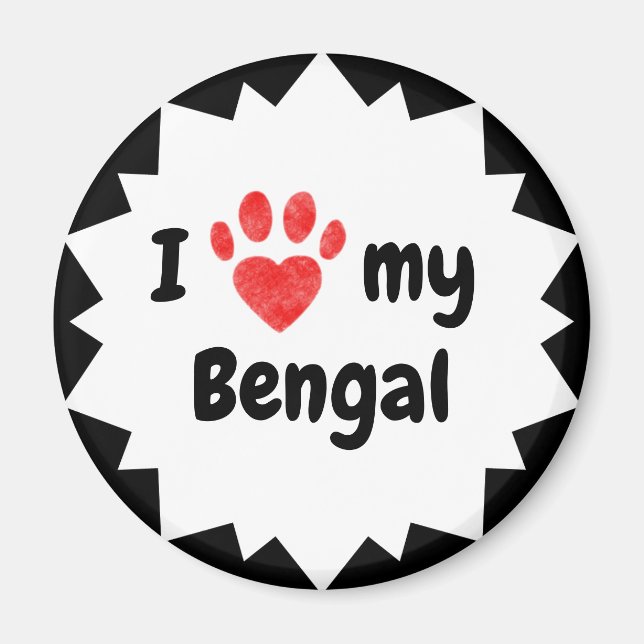 I Kärlek My Bengal Cat Magnet (Framsidan)
