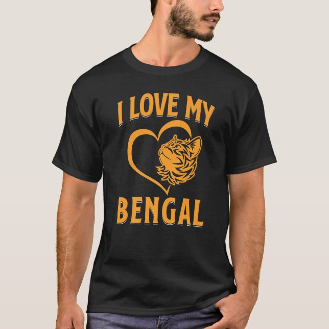 I Kärlek My Bengal Cat T Shirt (Framsida)
