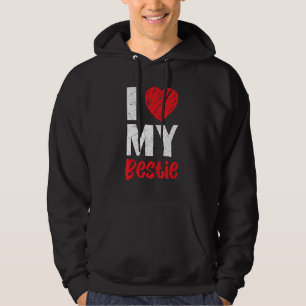 I Kärlek My Bestie Best Friend Forever Vänskap Bf Hoodie
