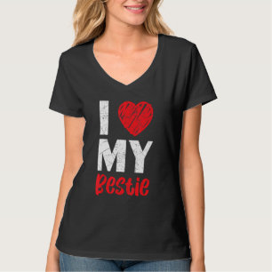 I Kärlek My Bestie Best Friend Forever Vänskap Bf T Shirt