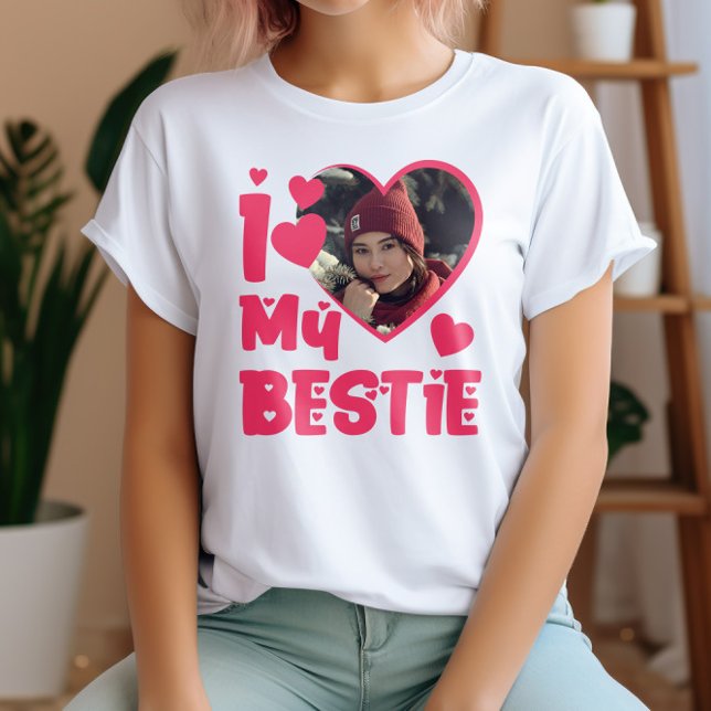 I Kärlek My Bestie Personlig Photo T Shirt (Skapare uppladdad)