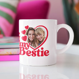 I Kärlek My Bestie Photo Anpassningsbar Kaffemugg