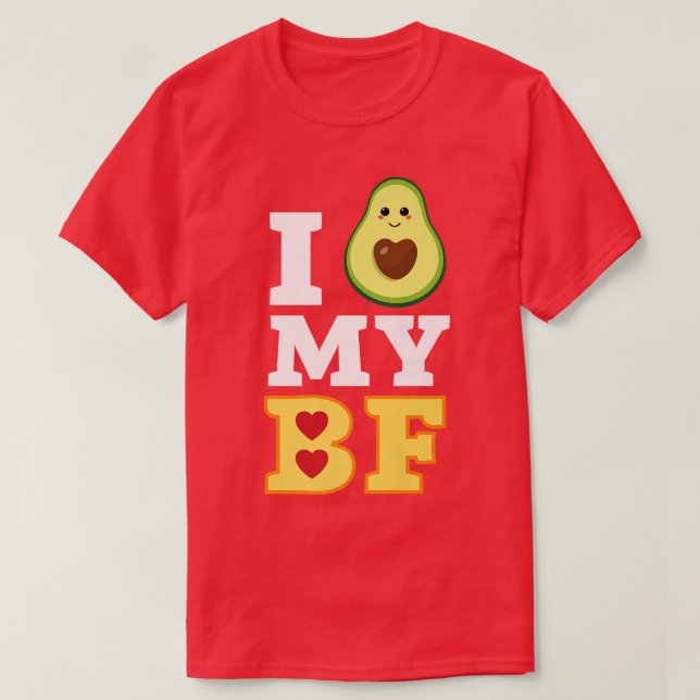 I Kärlek My Bf Avocado Toast Älskare par Costume F T Shirt (Design framsida)