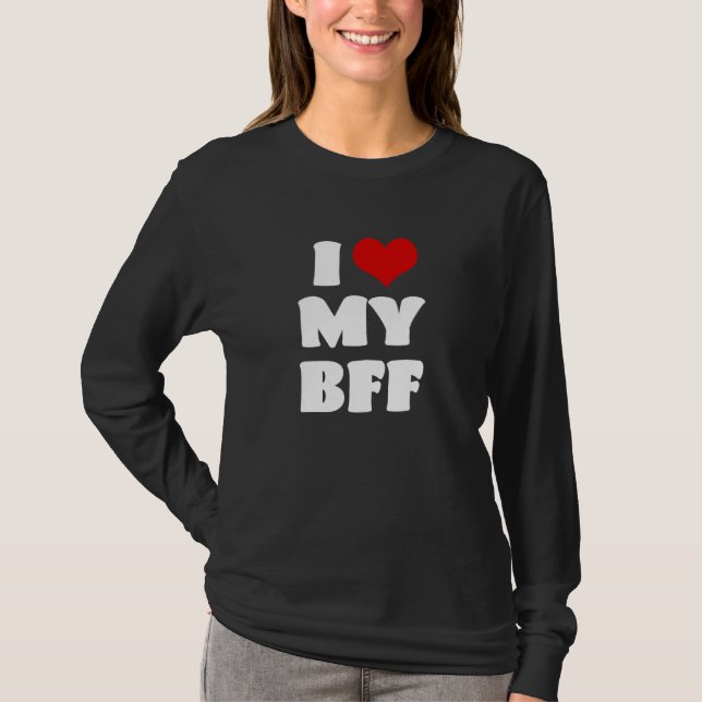 I Kärlek, MY BFF Bestie I Hjärtat Best Friend Cute T Shirt (Framsida)