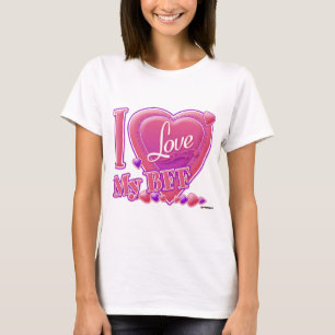 I Kärlek My BFF rosa/lila - hjärtan T-shirt