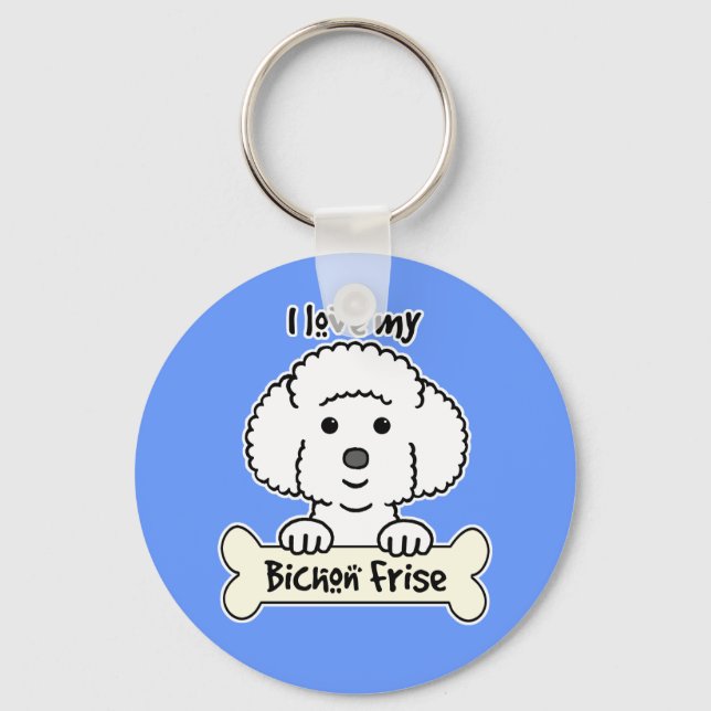 I Kärlek My Bichon Frise Nyckelring (Framsida)