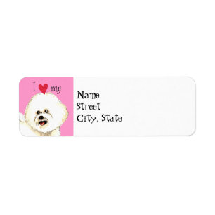 I Kärlek my Bichon Frise Returadress Etikett