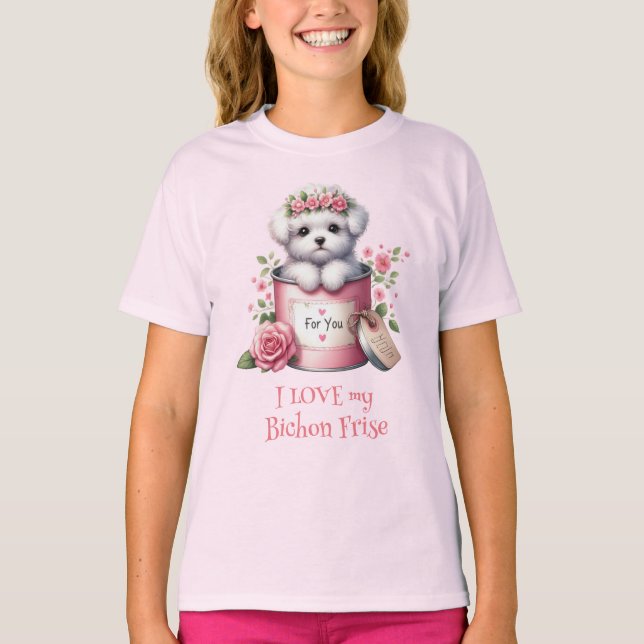I KÄRLEK my Bichon Frise T Shirt (Framsida)