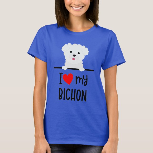 I Kärlek My Bichon T Shirt (Framsida)