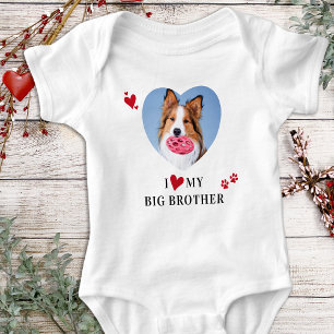 I Kärlek My Big Brother Anpassningsbar Heart Hund  T Shirt