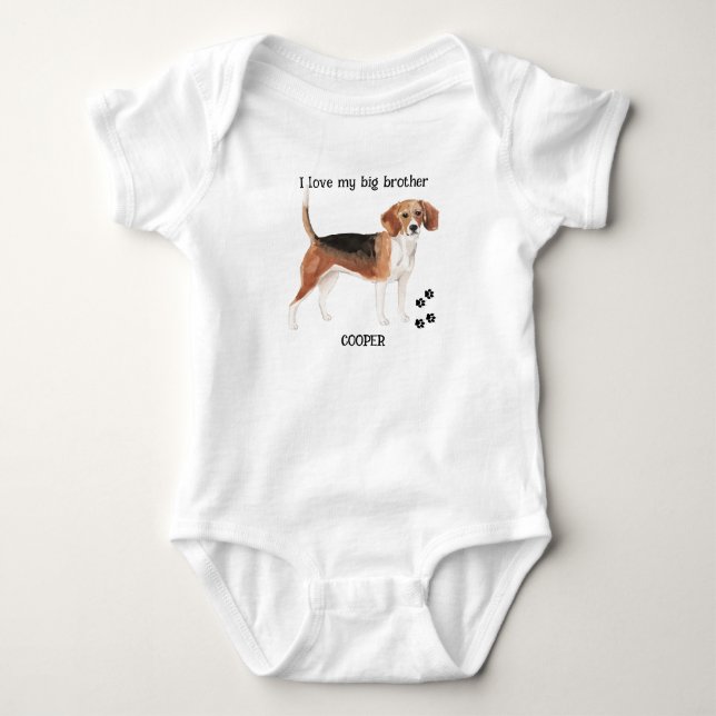 I Kärlek My Big Brother Beagle Hund för Baby T Shirt (Framsida)