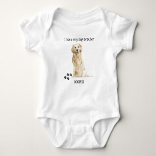 I Kärlek My Big Brother Golden Retriever Hund Baby T Shirt