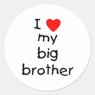 I Kärlek My Big Brother Runt Klistermärke
