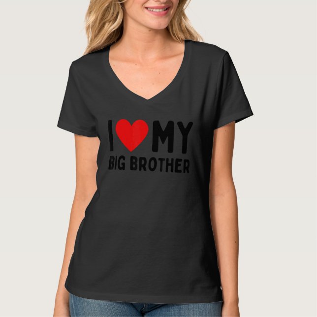 I Kärlek My Big Brother T Shirt (Framsida)
