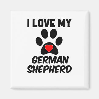 I Kärlek My Big Tass Red Heart German Sheperd Blac Magnet