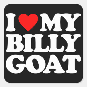 I KÄRLEK MY BILLY GOAT FYRKANTIGT KLISTERMÄRKE