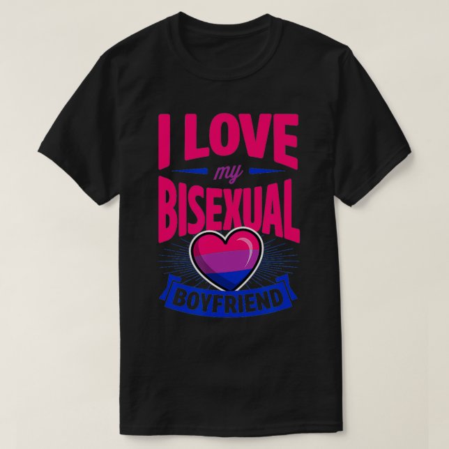 I Kärlek My Bisexual Boykompis Cute Bi Pride Anniv T Shirt (Design framsida)