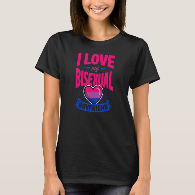 I Kärlek My Bisexual Boykompis Cute Bi Pride Anniv T Shirt (Framsida)