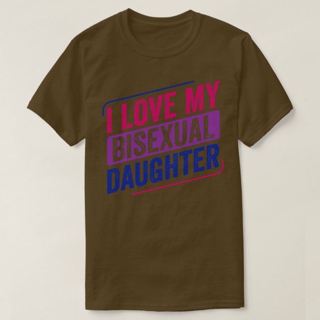 I Kärlek My Bisexual Daugher Bi Pride LGBT T Shirt (Design framsida)