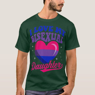 I Kärlek My Bisexual Daughn Bisexual Pride Flagga T Shirt