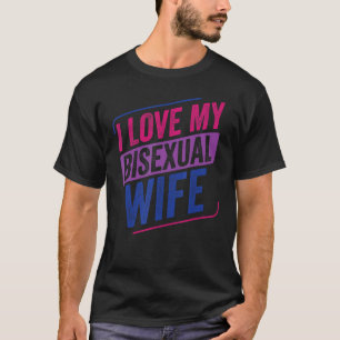 I Kärlek My Bisexual Makfe Bi Pride Bisexual Flagg T Shirt