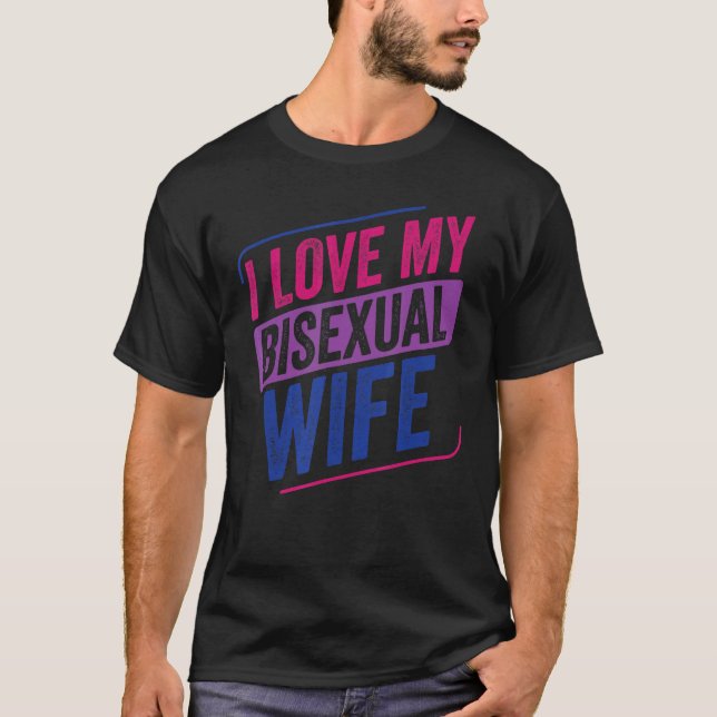 I Kärlek My Bisexual Makfe Bi Pride Bisexual Flagg T Shirt (Framsida)