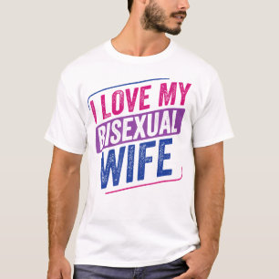 I Kärlek My Bisexual Makfe Bi Pride Bisexual Flagg T Shirt