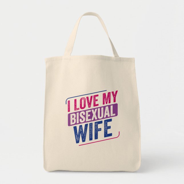 I Kärlek My Bisexual Makfe Bi Pride Bisexual Flagg Tygkasse (Framsidan)