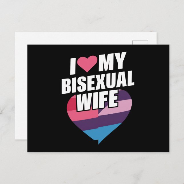 I Kärlek My Bisexual Makfe Bi Pride Bisexual Flagg Vykort (Fram/baksida)
