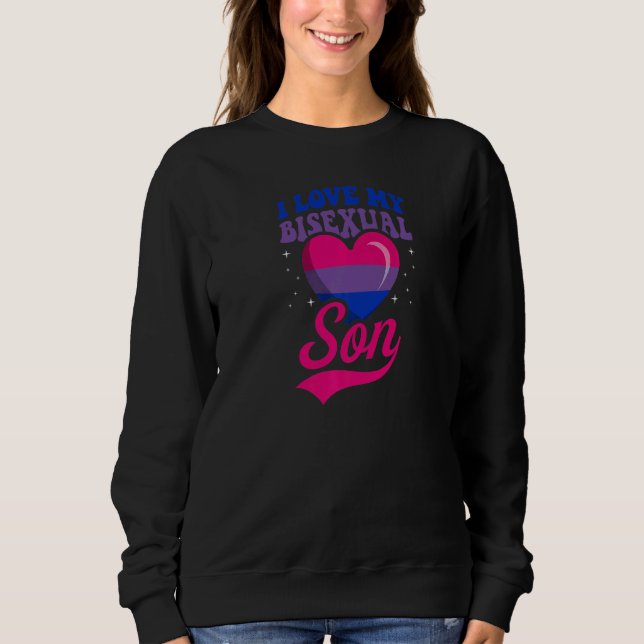 I Kärlek My Bisexual Son Proud Mamma Pappa Parent  T Shirt (Framsida)