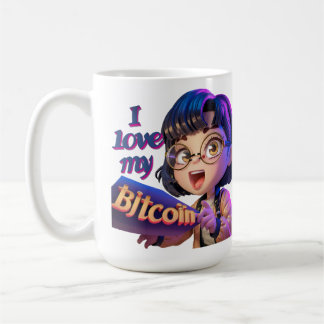 I Kärlek My Bitcoin - Tecknad Design Kaffemugg