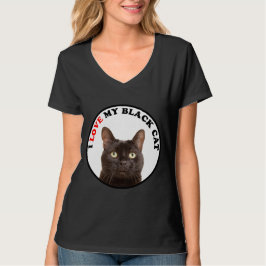 I Kärlek My Black Cat T Shirt