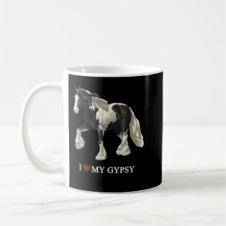 I Kärlek My Black Pinto Gypsy Vanner Horse Kaffemugg