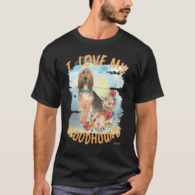 I Kärlek My Bloodhound 1 T Shirt (Framsida)