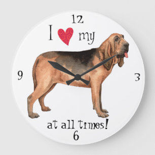 I Kärlek my Bloodhound Stor Klocka