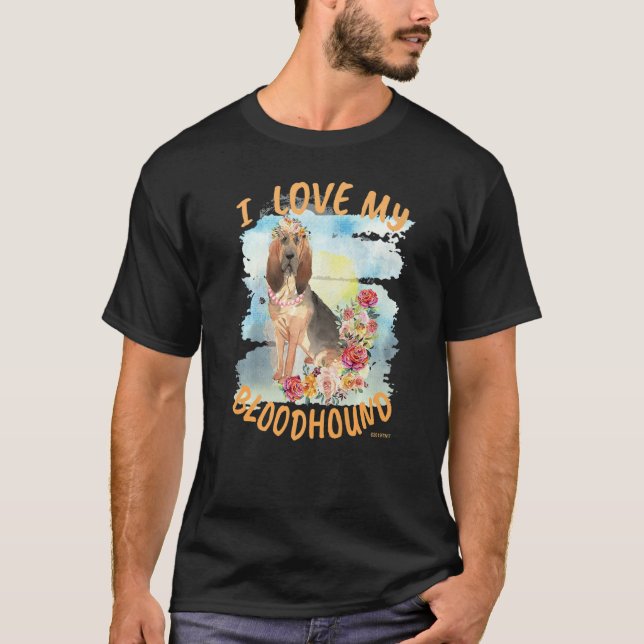 I Kärlek My Bloodhound T Shirt (Framsida)