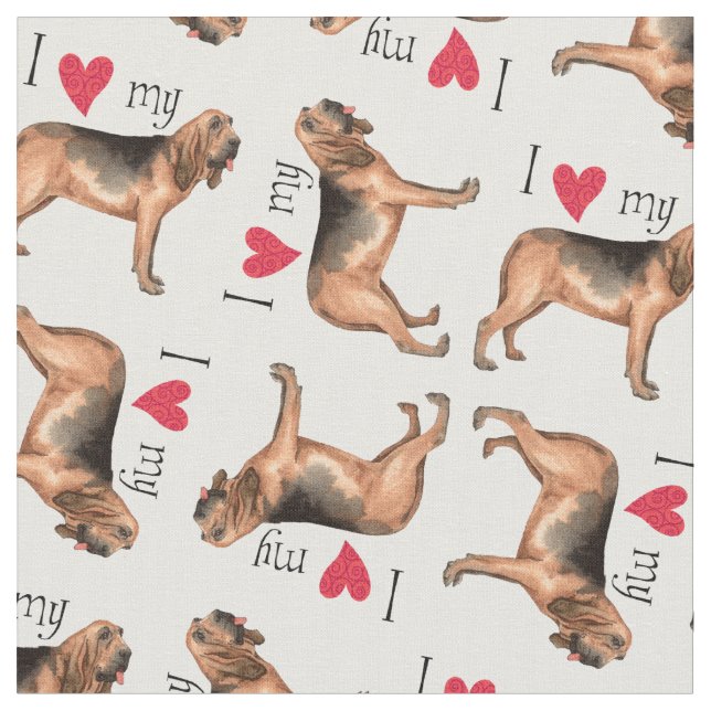 I Kärlek my Bloodhound Tyg (Närbild)