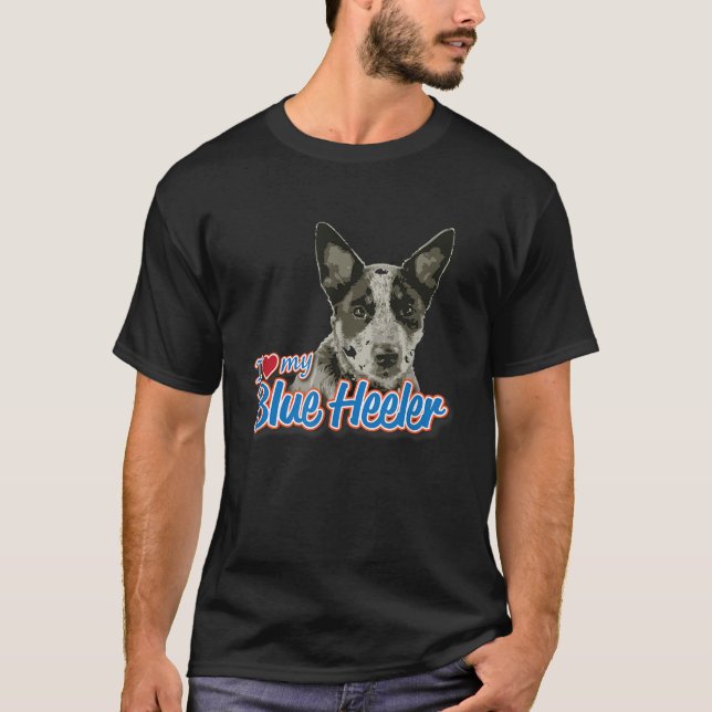I Kärlek My Blue Heeler T Shirt (Framsida)