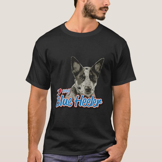 I Kärlek My Blue Heeler T Shirt (Framsida)