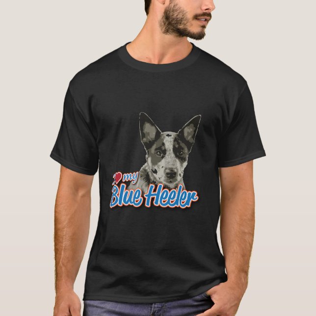 I Kärlek My Blue Heeler T Shirt (Framsida)