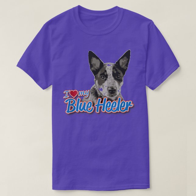 I Kärlek My Blue Heeler  T Shirt (Design framsida)