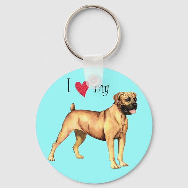 I Kärlek my Boerboel Nyckelring (Framsida)