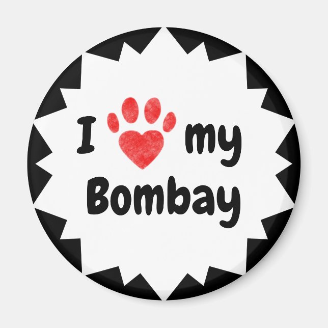 I Kärlek My Bombay Cat Magnet (Framsidan)